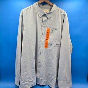 Gillz Mens Long Sleeve Vented Fishing Shirt Gray UV Protection XXL New NWOT